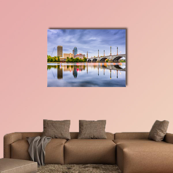 Springfield, Massachusetts, USA downtown skyline Multi panel canvas wall art