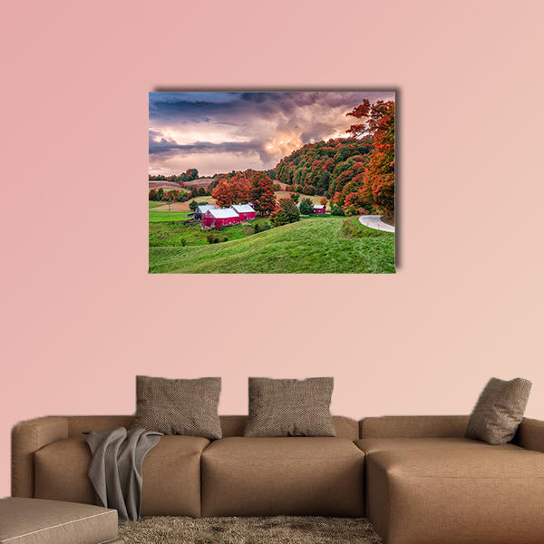 Rural autumn Jenne Farm in Vermont, USA multi panel canvas wall art