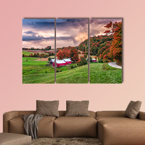Rural autumn Jenne Farm in Vermont, USA multi panel canvas wall art