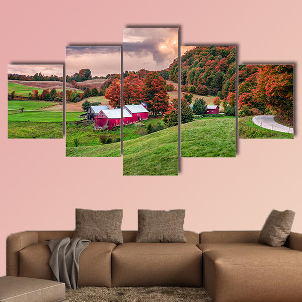 Rural autumn Jenne Farm in Vermont, USA multi panel canvas wall art