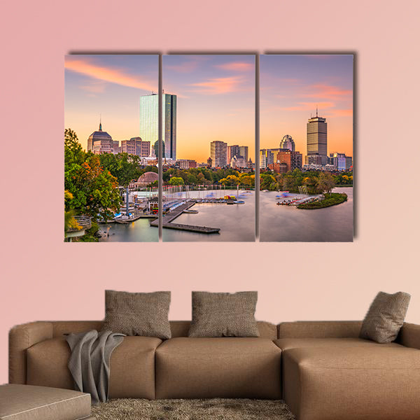 Boston, Massachusetts, USA skyline Multi panel canvas wall art