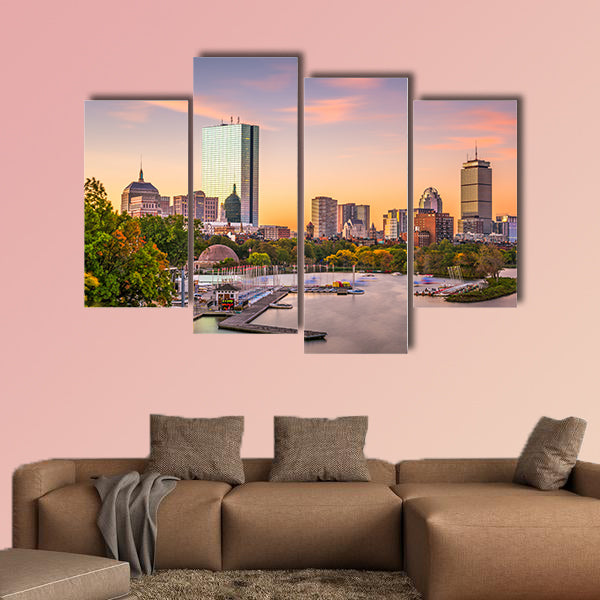 Boston, Massachusetts, USA skyline Multi panel canvas wall art