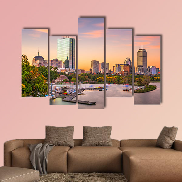 Boston, Massachusetts, USA skyline Multi panel canvas wall art