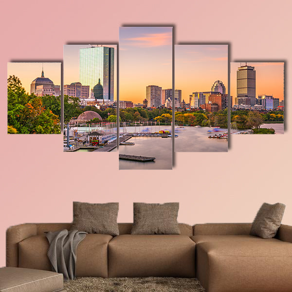 Boston, Massachusetts, USA skyline Multi panel canvas wall art