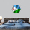 Djibouti flag hexagonal canvas wall art