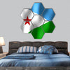 Djibouti flag hexagonal canvas wall art