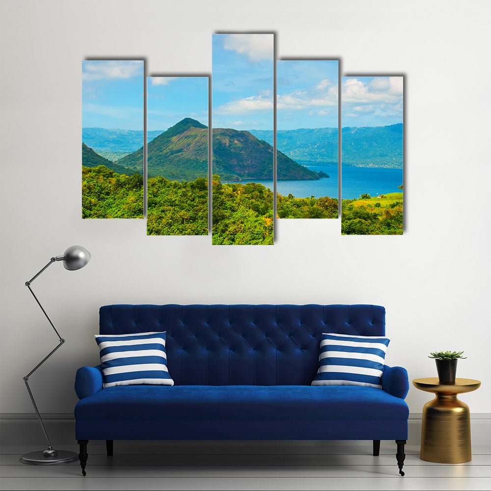 Taal Volcano on Luzon Island North of Manila in Philippines multi panel canvas wall art