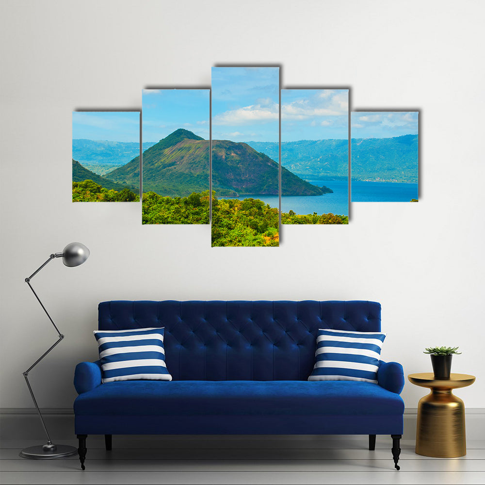 Taal Volcano on Luzon Island North of Manila in Philippines multi panel canvas wall art