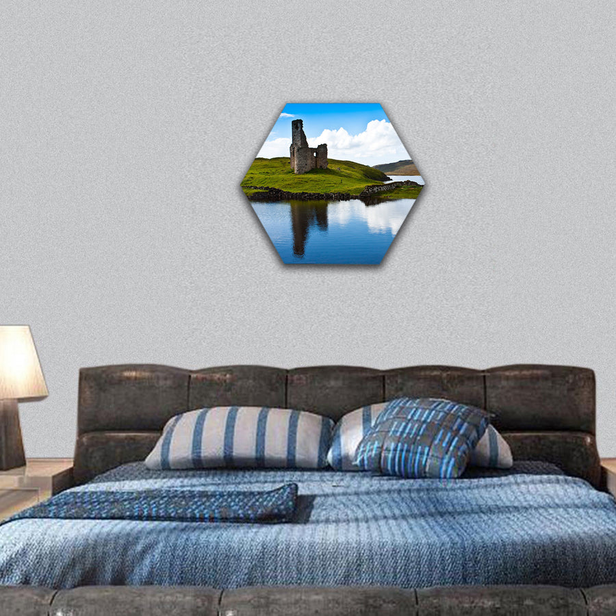 Path to a ruiner of Scottish caste, Scotland hexagonal canvas wall art