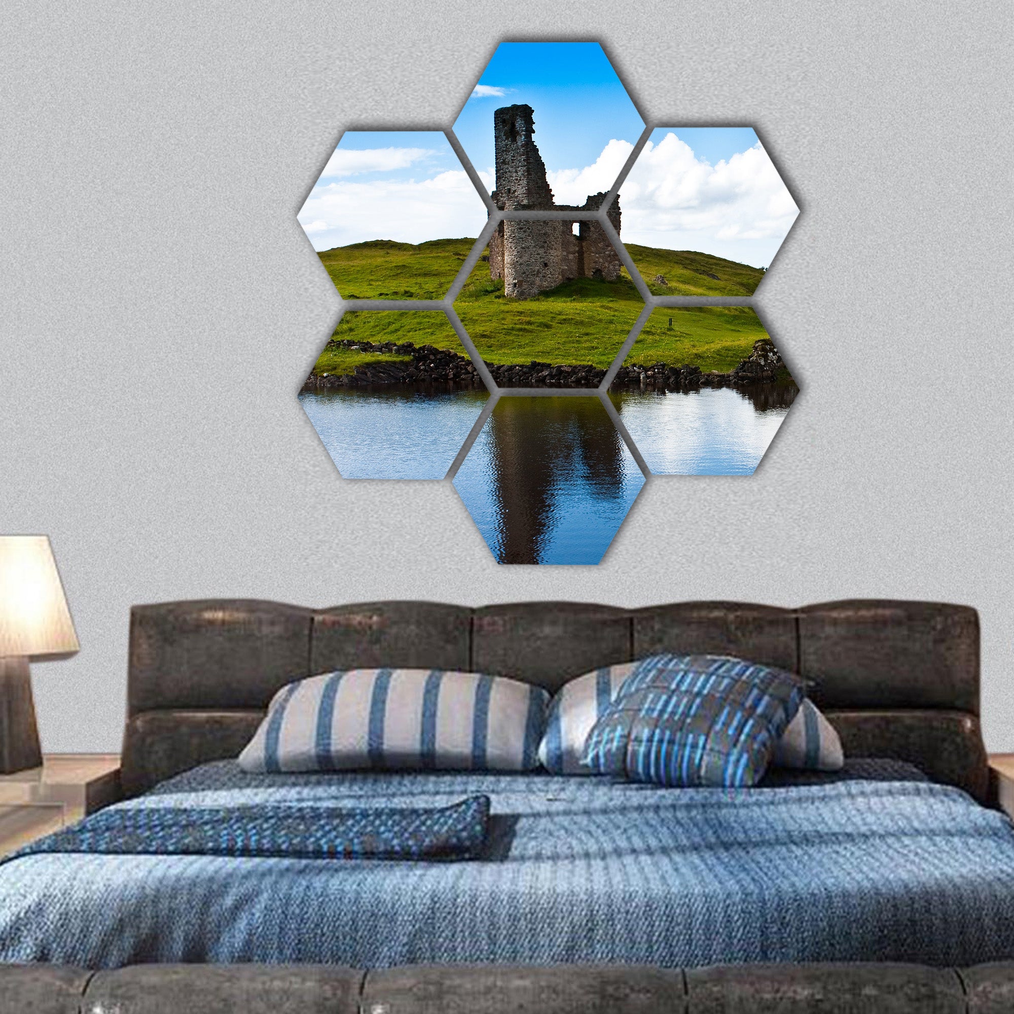 Path to a ruiner of Scottish caste, Scotland hexagonal canvas wall art
