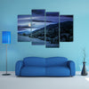 Foggy Mountains Covered By The Snow In A Winter Landscape Under The Overcasts sky, Multi Panel Canvas Wall Art