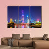 Architectural landscape of Lujiazui, the Bund, Shanghai multi panel canvas wall art