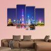 Architectural landscape of Lujiazui, the Bund, Shanghai multi panel canvas wall art