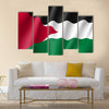 Vector flag of Palestine state Multi panel canvas wall art