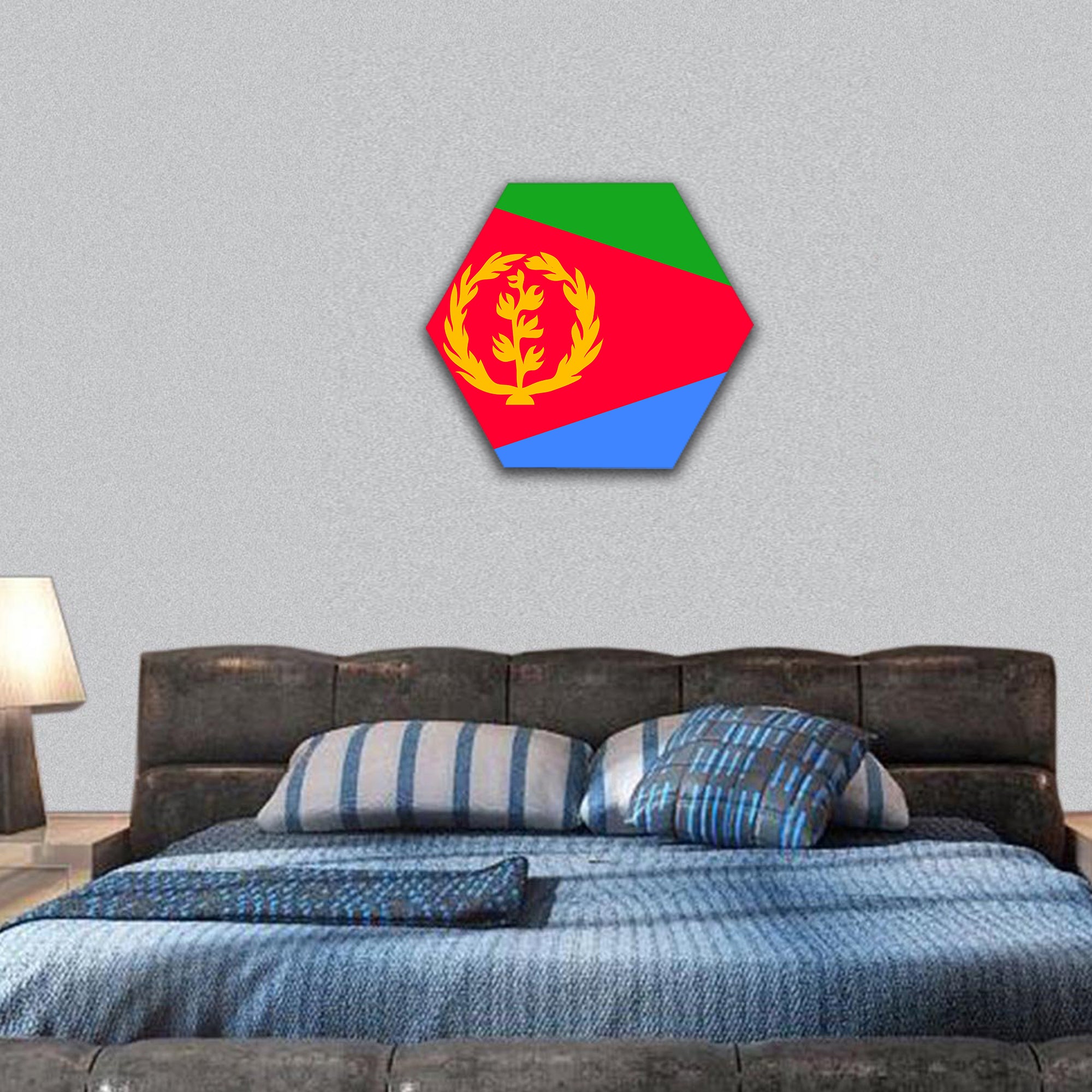 Vector national flag of Eritrea hexagonal canvas wall art