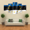 Estonia national flag with a star circle of EU multi panel canvas wall art