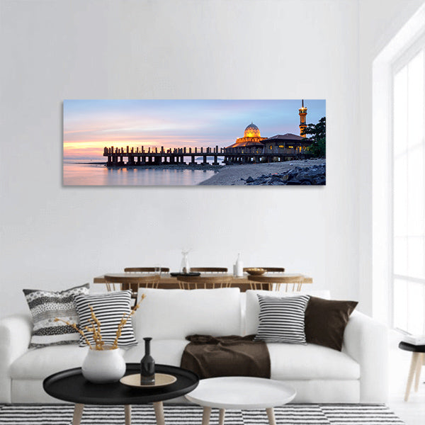 Al-Hussein Mosque of Kuala Perlis Malaysia panoramic canvas wall art
