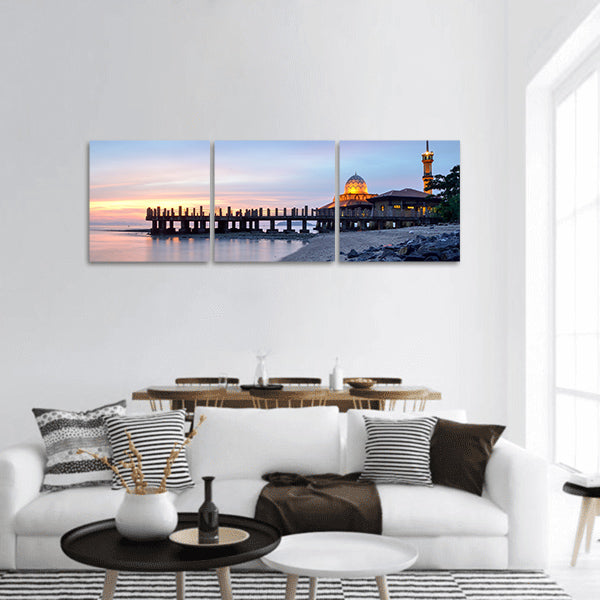 Al-Hussein Mosque of Kuala Perlis Malaysia panoramic canvas wall art