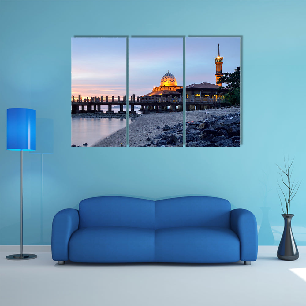 Al-Hussein Mosque of Kuala Perlis, Malaysia multi panel canvas wall art