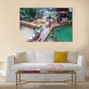 People bathing in a thermal pool Funtes Georginas Multi panel canvas wall art