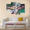 People bathing in a thermal pool Funtes Georginas Multi panel canvas wall art