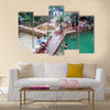 People bathing in a thermal pool Funtes Georginas Multi panel canvas wall art