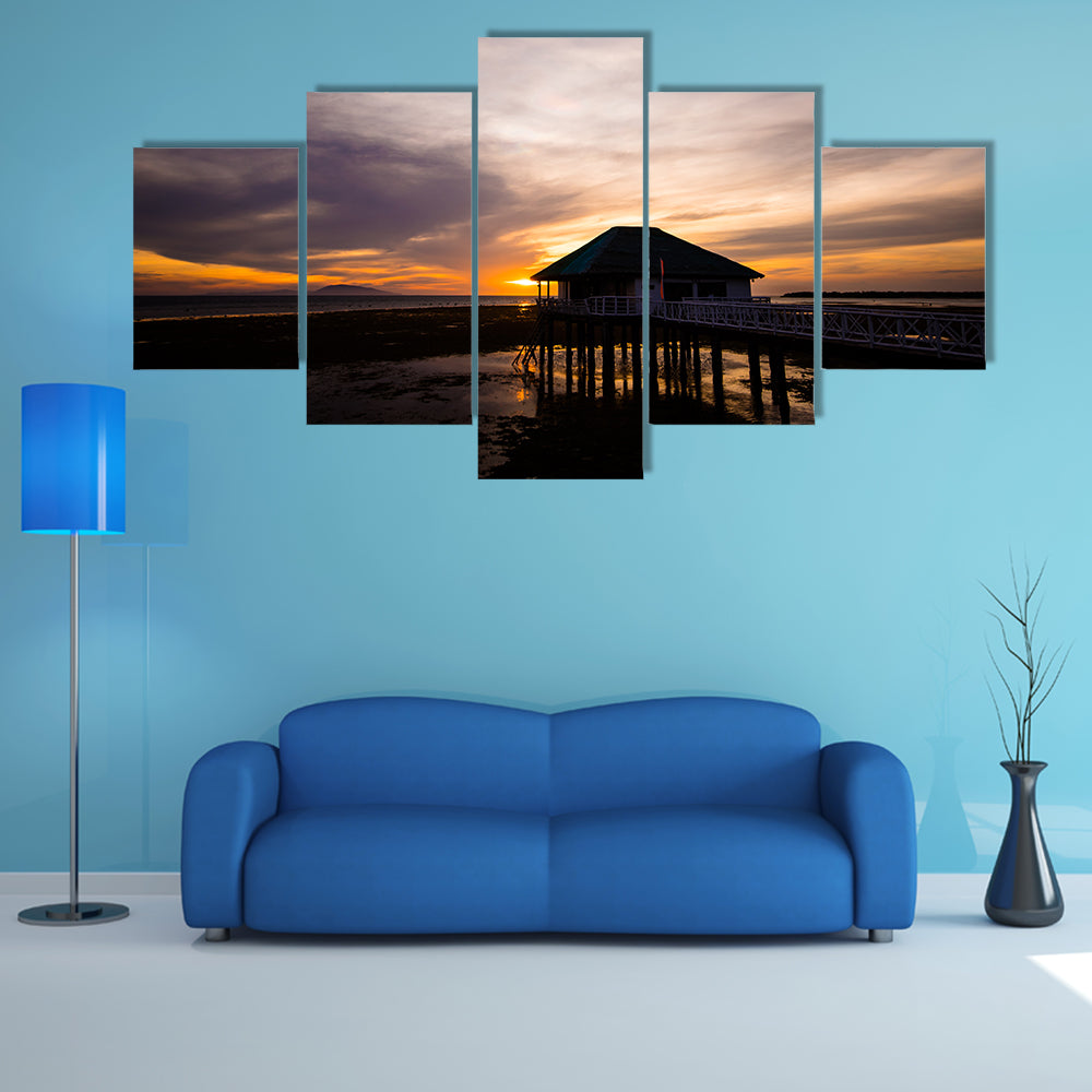 The Scenery Of A Relaxing Beach house At Calatagan, Batangas Multi Panel Canvas Wall Art