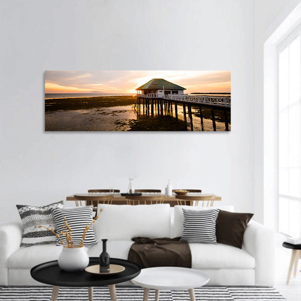 Relaxing beach house at Calatagan, Batangas panoramic canvas wall art