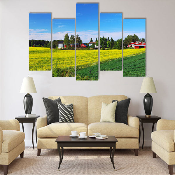Finnish summer landscape Multi panel canvas wall art