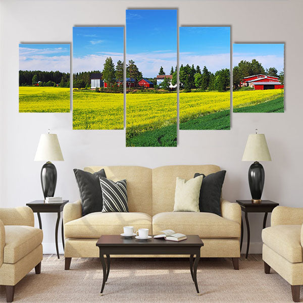 Finnish summer landscape Multi panel canvas wall art