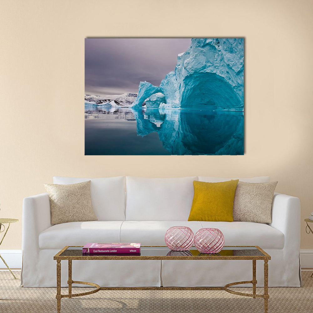 giant icebergs along the coastline of east greenland before sunrise multi panel canvas wall art