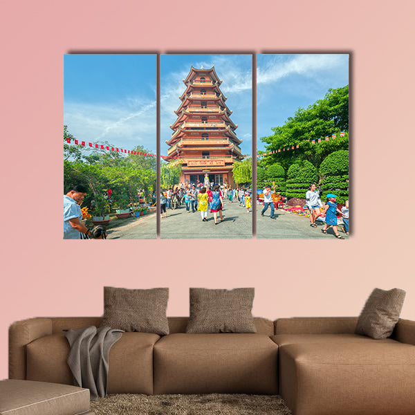 New Year's Day in Ho Chi Minh City, Vietnam multi panel canvas wall art