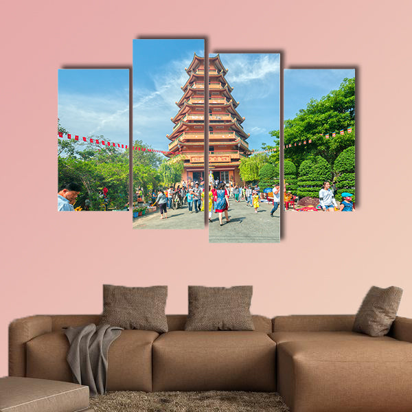 New Year's Day in Ho Chi Minh City, Vietnam multi panel canvas wall art