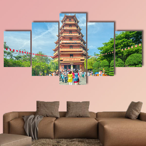 New Year's Day in Ho Chi Minh City, Vietnam multi panel canvas wall art