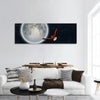 Surrealism, Full moon,Flying eagle in the sky panoramic canvas wall art