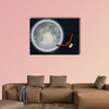 Surrealism Full moon, flying eagle in the sky multi panel canvas wall