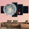 Surrealism Full moon, flying eagle in the sky multi panel canvas wall