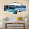 Azure Window, famous stone arch of Gozo island in the sun in summer Malta, Multi Panel Canvas Wall Art