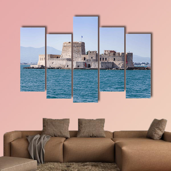 The Bourtzi water fortress of Nafplio, Greece multi panel canvas wall art