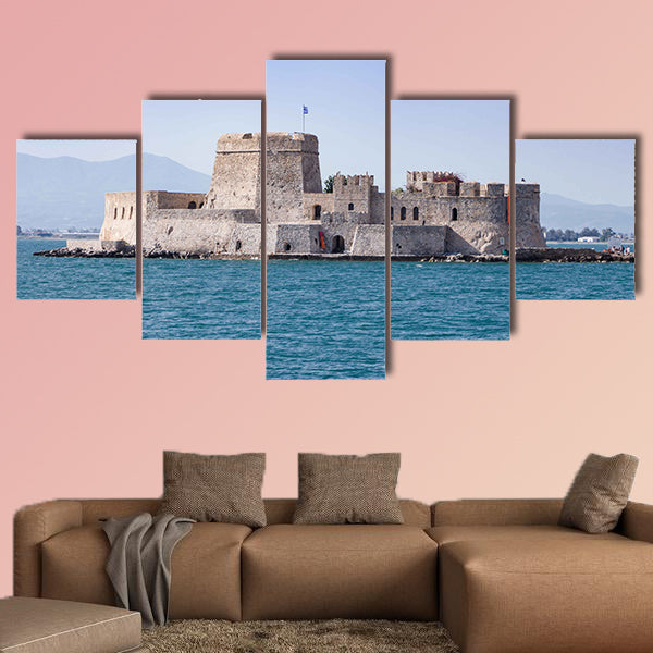 The Bourtzi water fortress of Nafplio, Greece multi panel canvas wall art