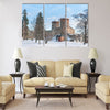 Castle Olavinlinna on a sunny winter day Multi panel canvas wall art