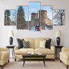 Castle Olavinlinna on a sunny winter day Multi panel canvas wall art