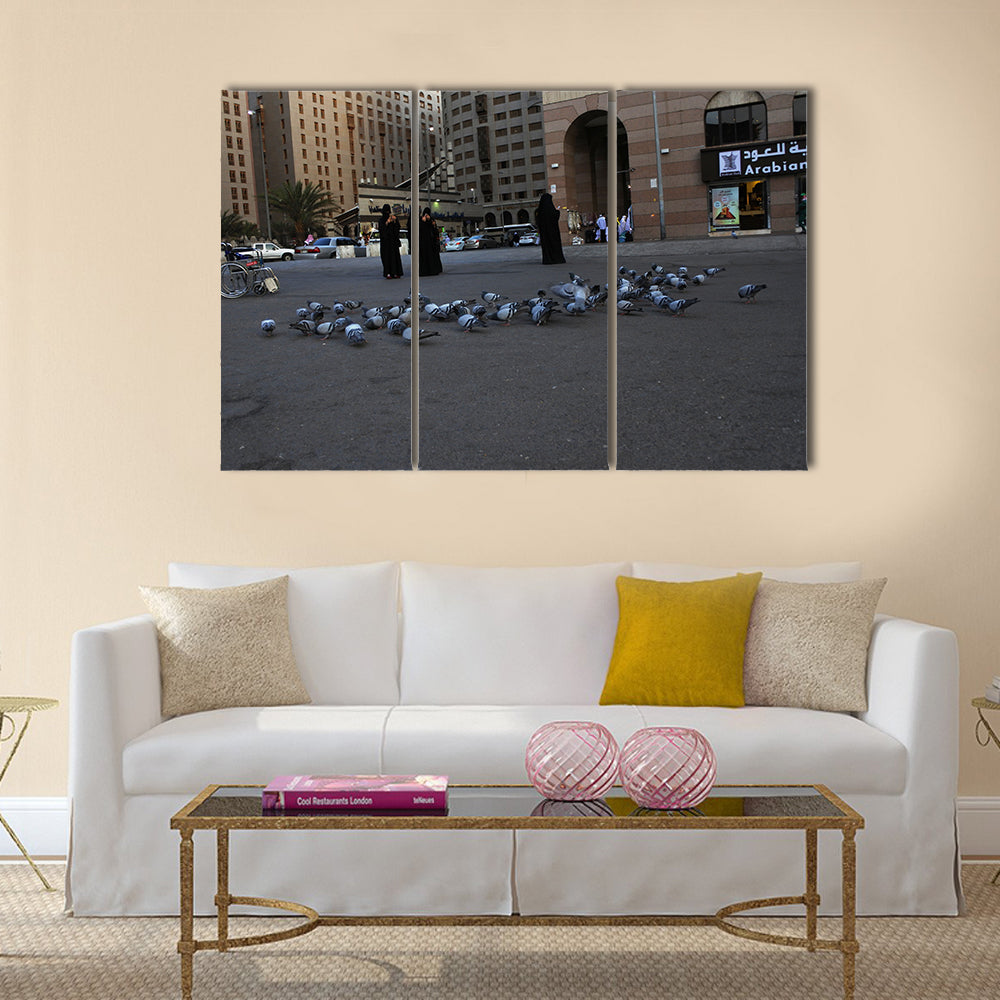 medina city street view, saudi arabia multi panel canvas wall art