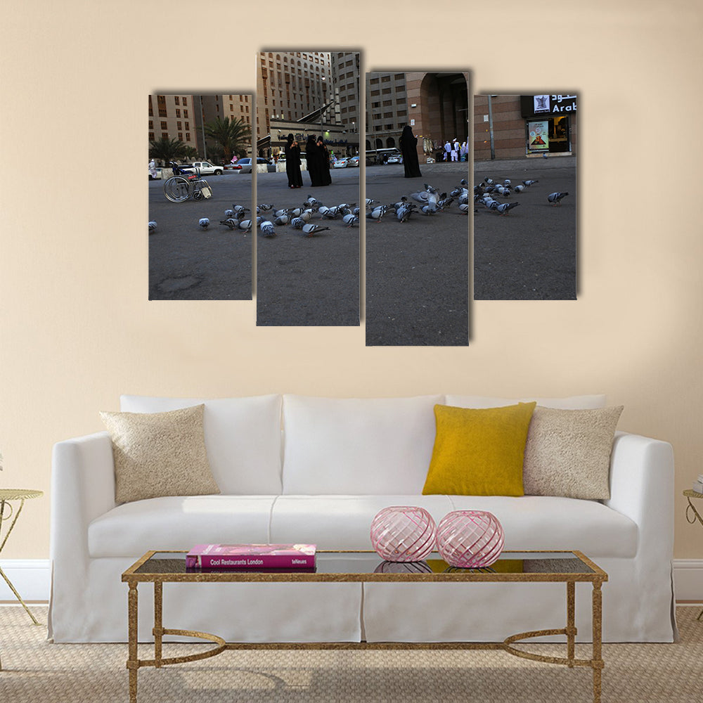 medina city street view, saudi arabia multi panel canvas wall art