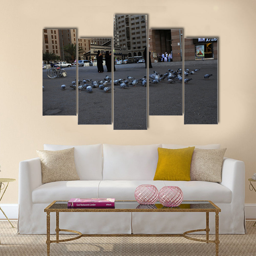 medina city street view, saudi arabia multi panel canvas wall art