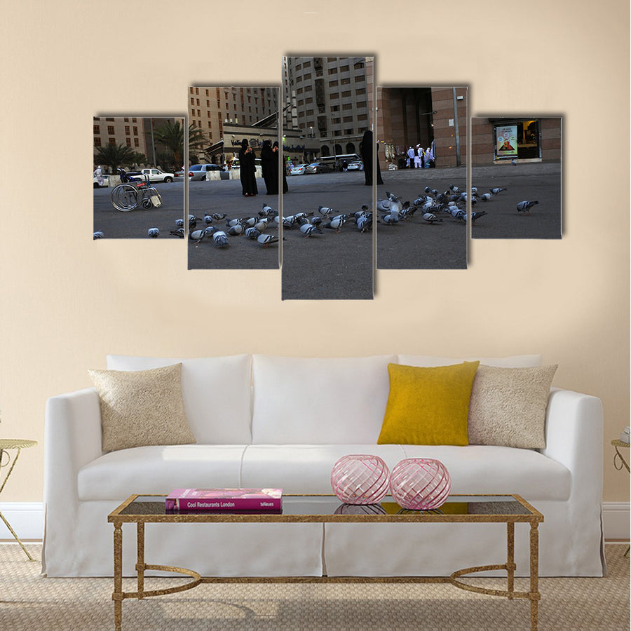 medina city street view, saudi arabia multi panel canvas wall art