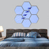 Impulse formation flying hexagonal canvas wall art