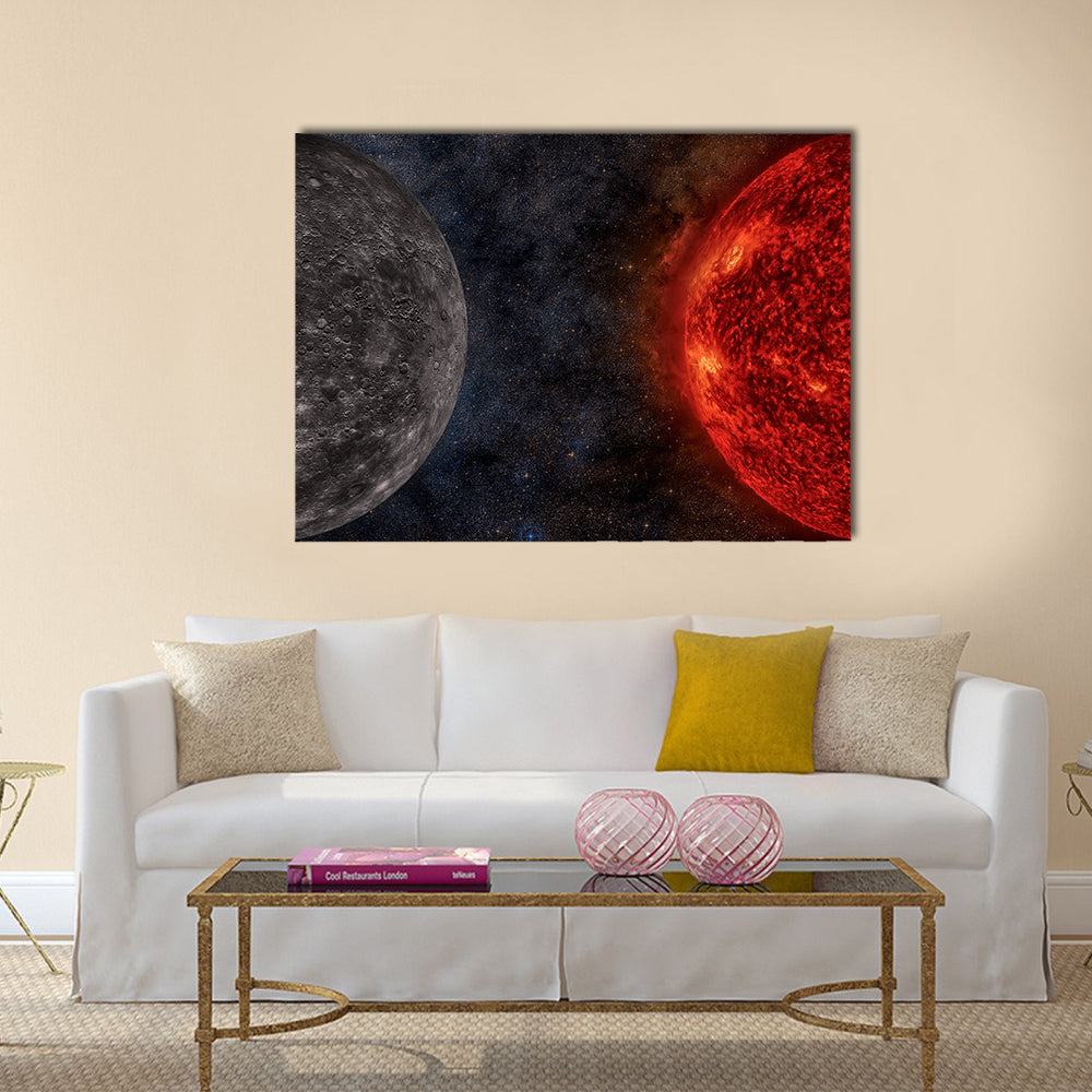 Solar System - Mercury Multi Panel Canvas Wall Art