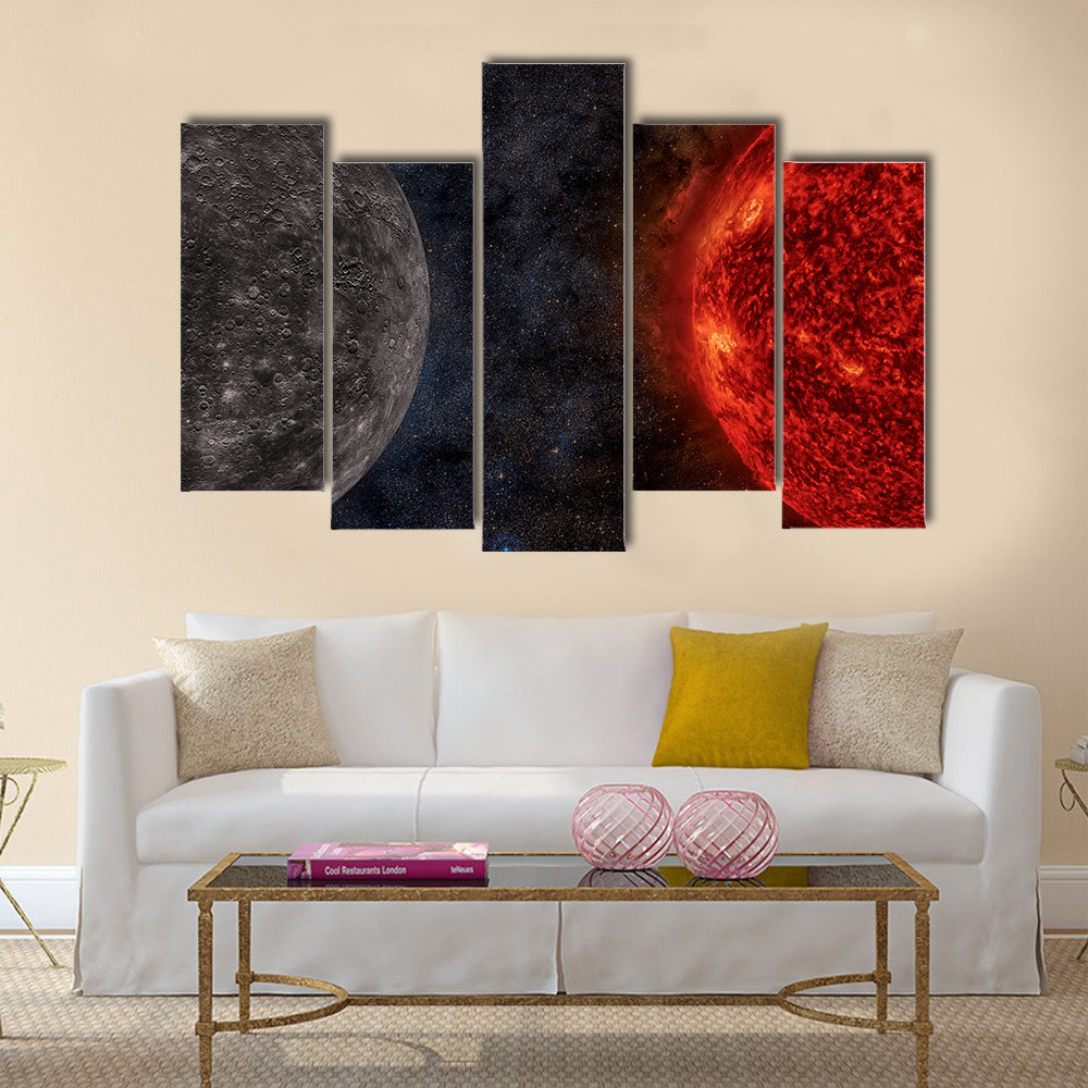 Solar System - Mercury Multi Panel Canvas Wall Art