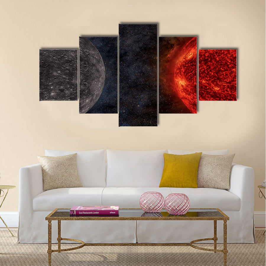 Solar System - Mercury Multi Panel Canvas Wall Art